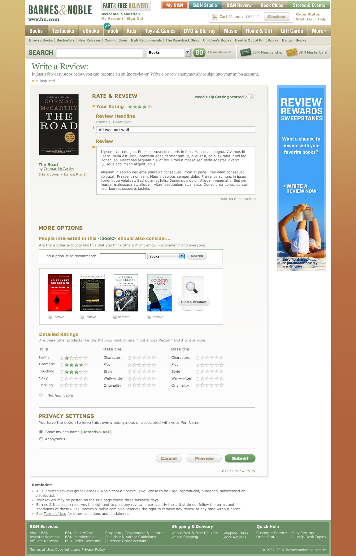 BN.COM review page home