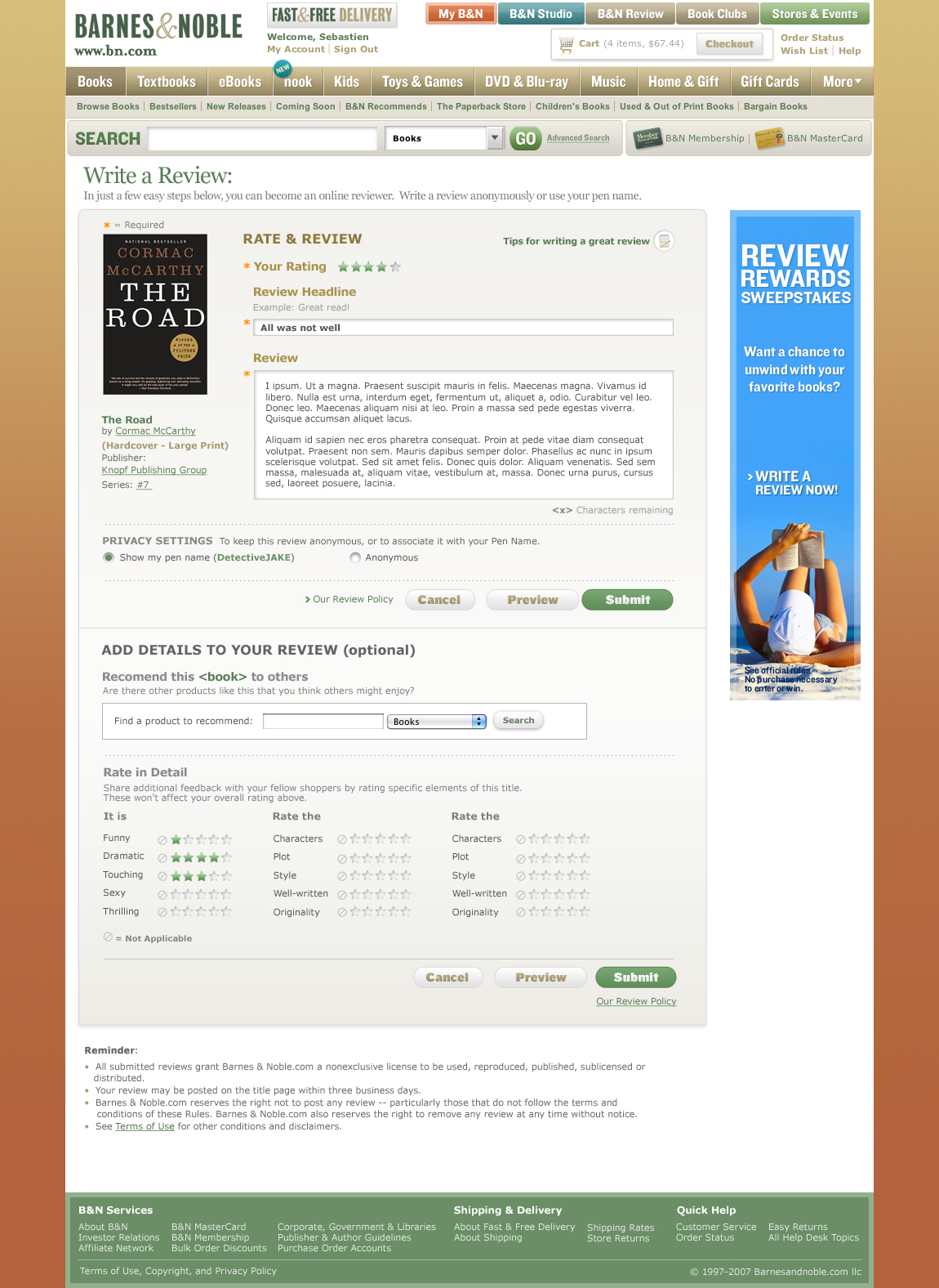 BN.COM review page closed